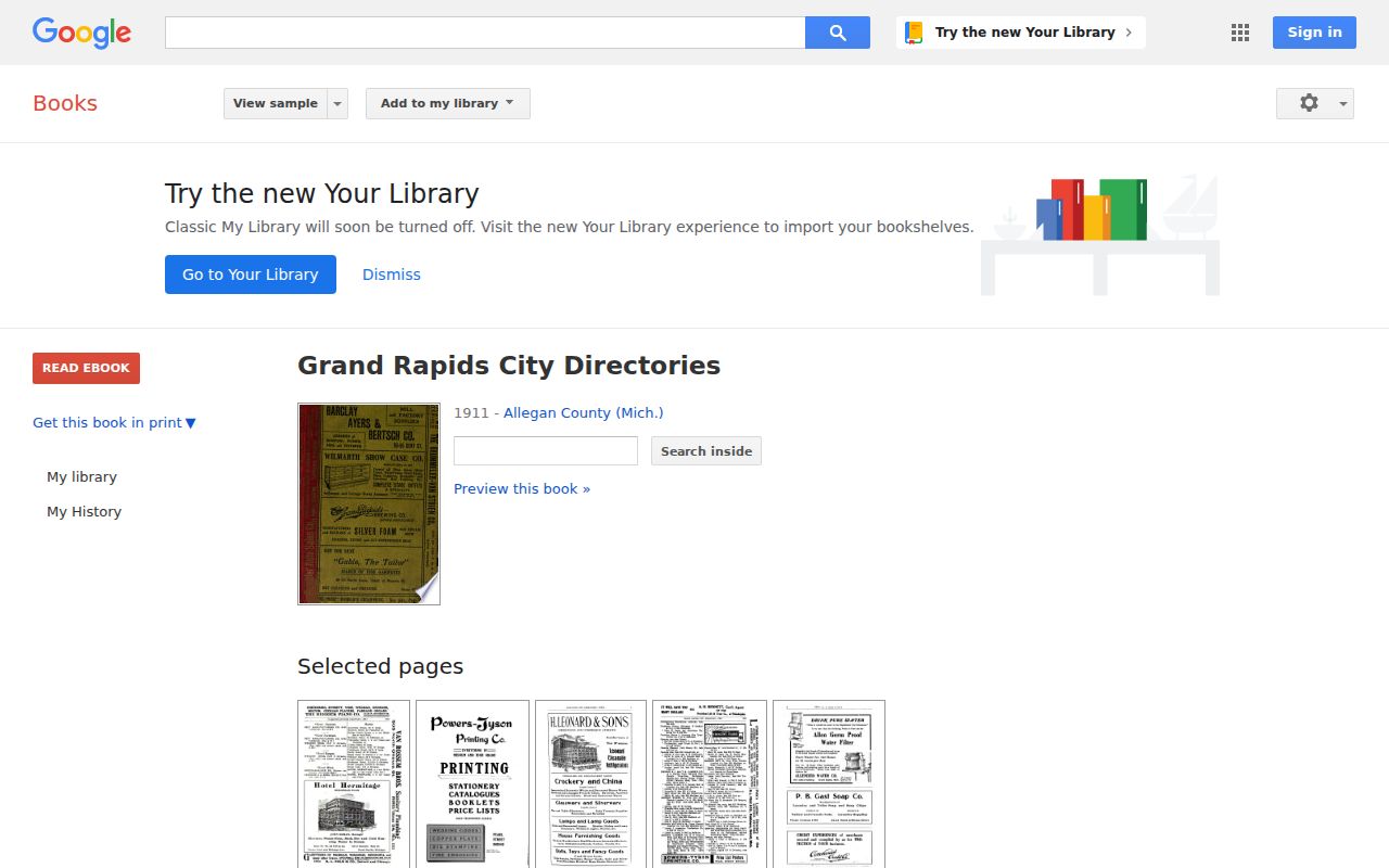 Kentwood city directory digitized Grand Rapids R.L. Polk volume access