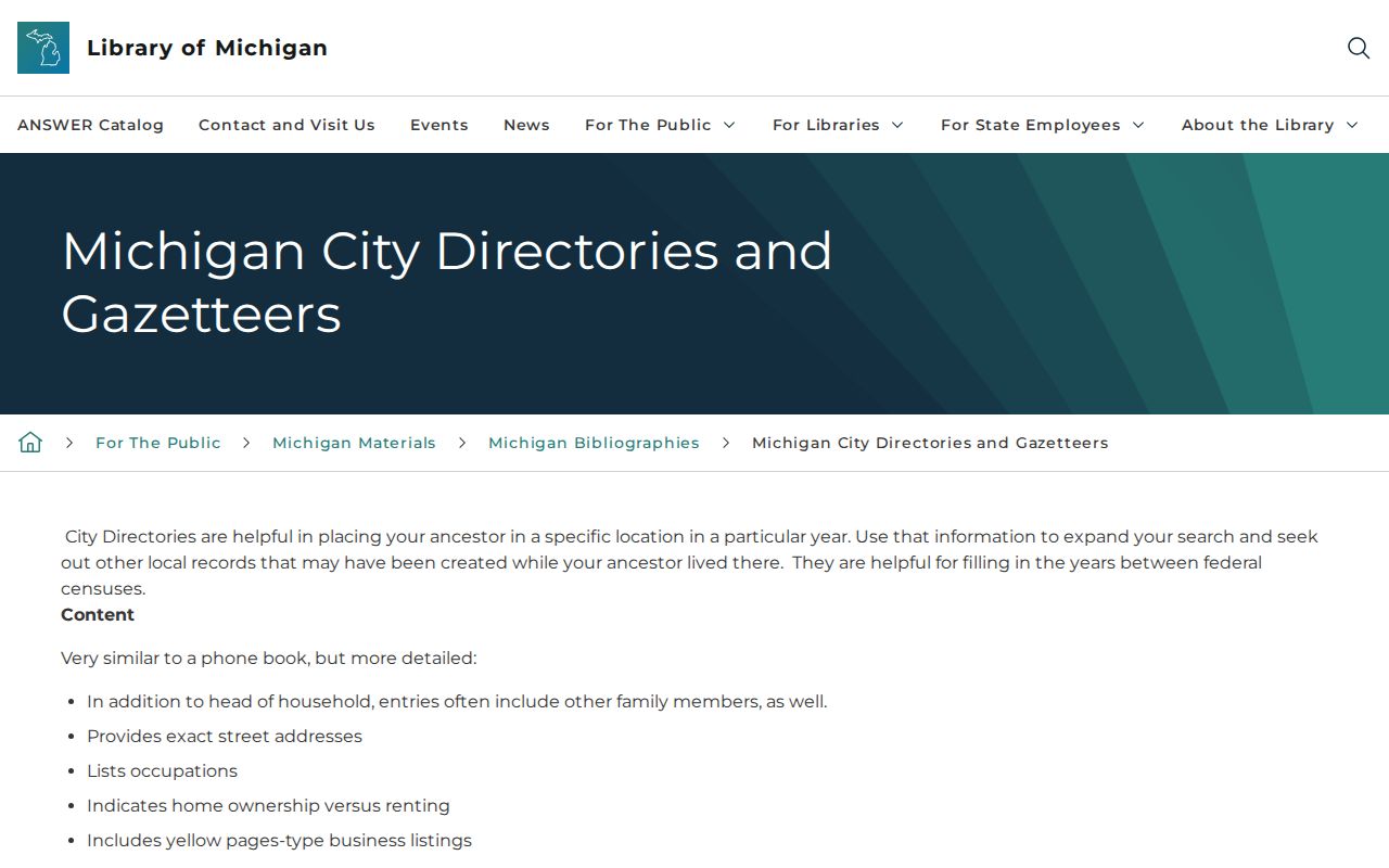 Kentwood city directory research at the Library of Michigan city directories collection