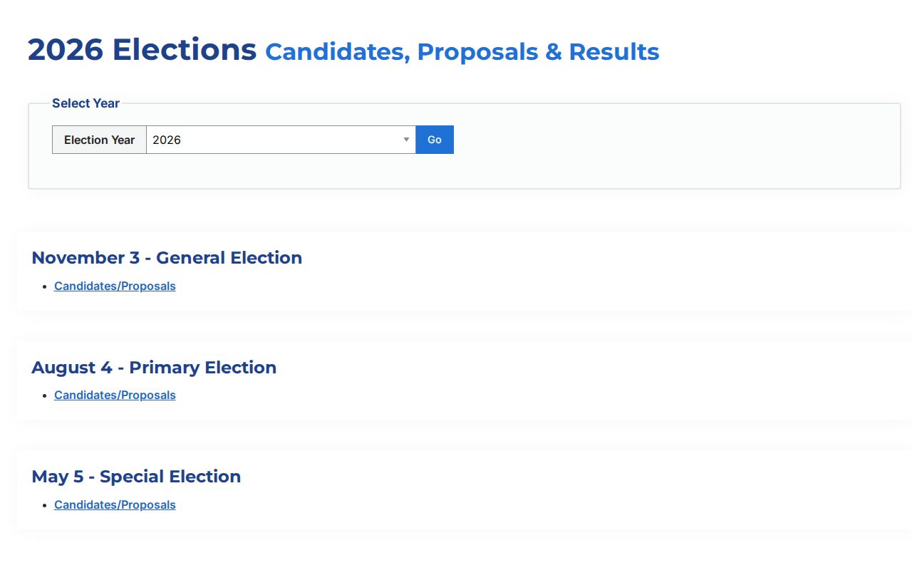 Kentwood neighbors page reference to the Kent County election publication portal
