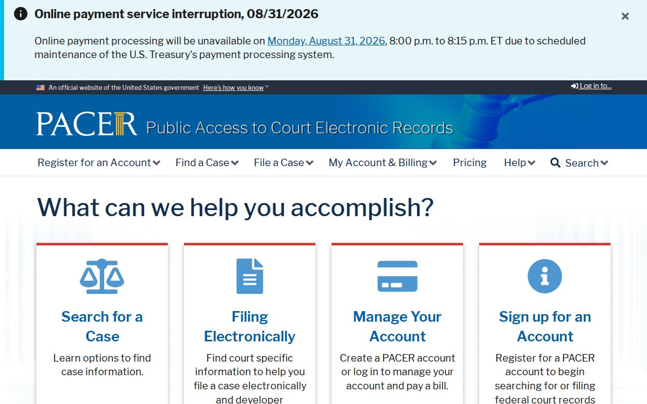 Kentwood resident lookup reference to PACER federal court access