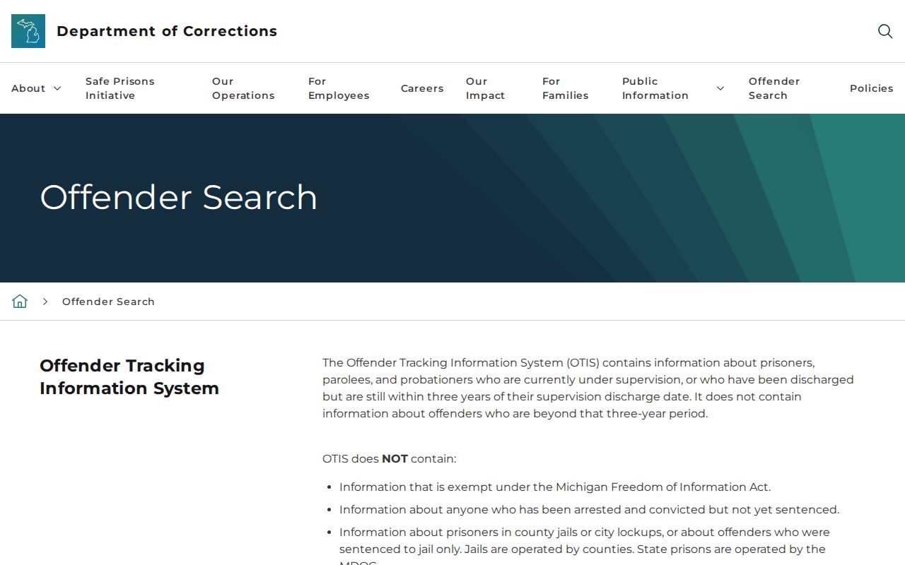 Kentwood resident lookup reference to the Michigan OTIS corrections search
