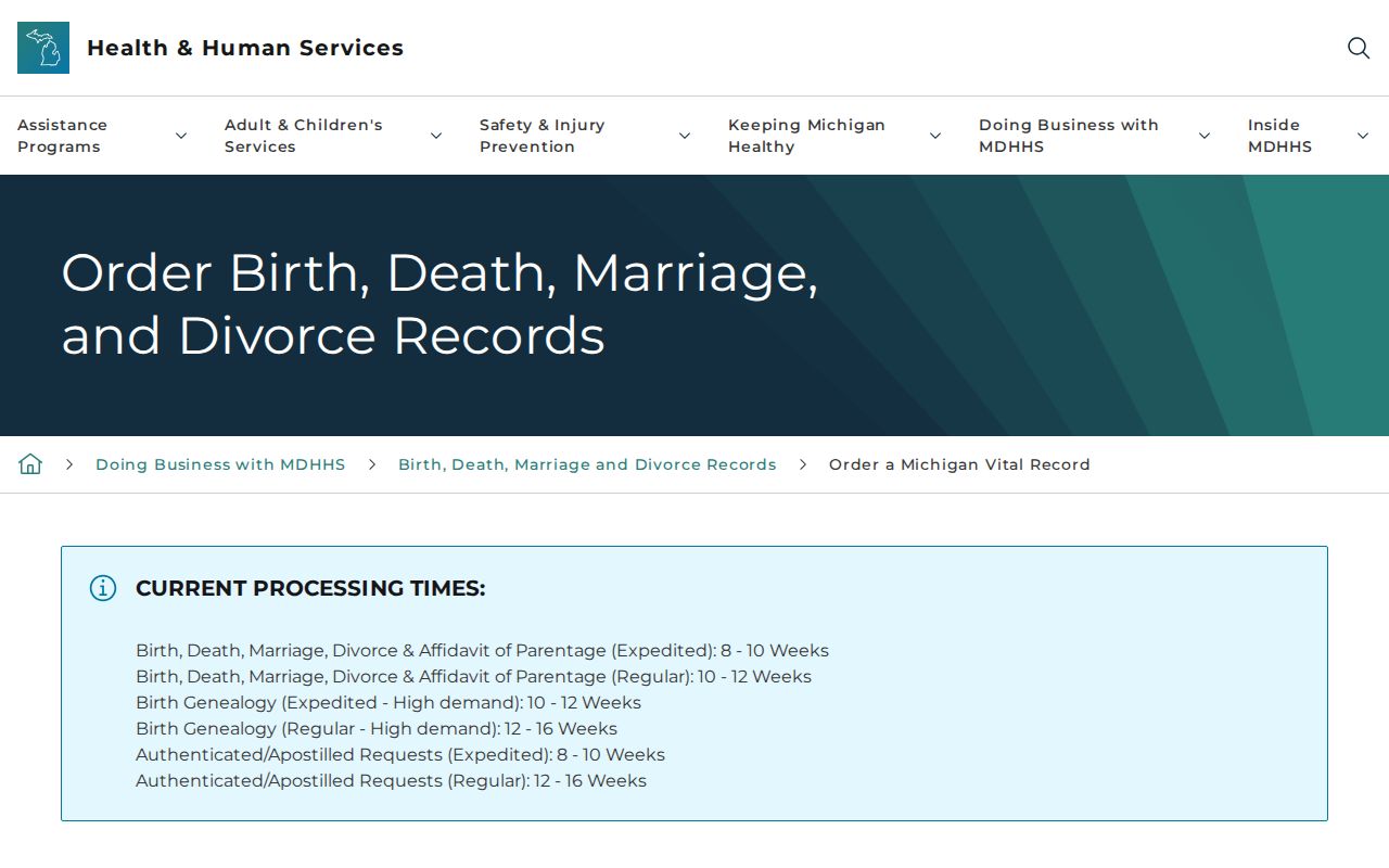 Kentwood residents directory Michigan vital-record ordering source