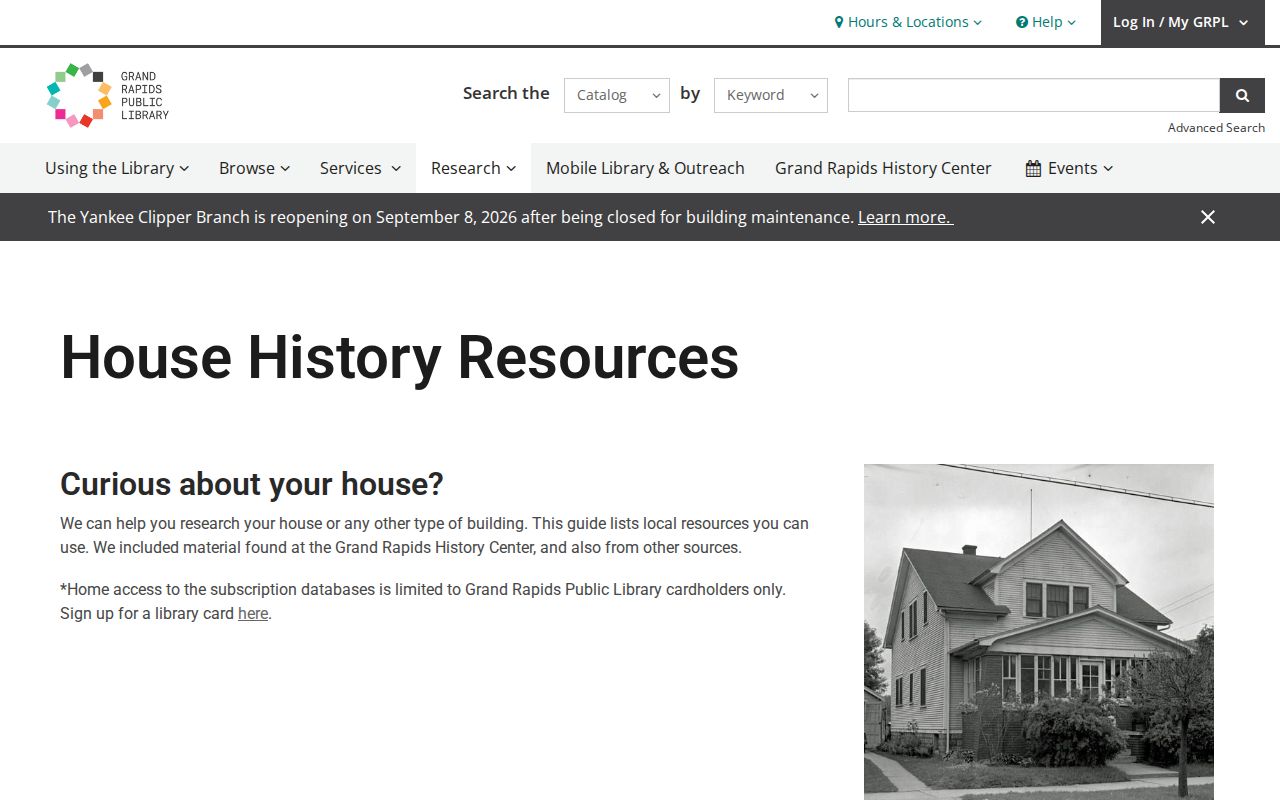 Kentwood previous residents house-history source from Grand Rapids Public Library