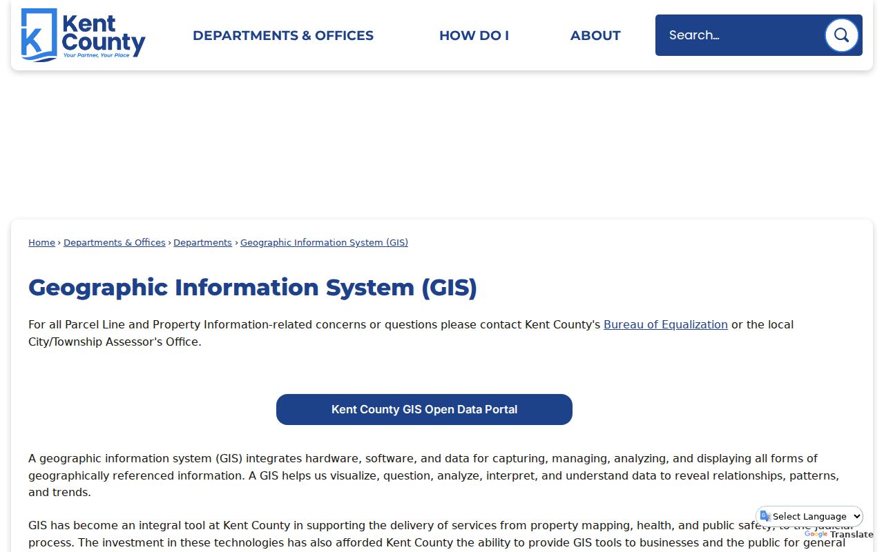 Kentwood street directory GIS source page for address and parcel context