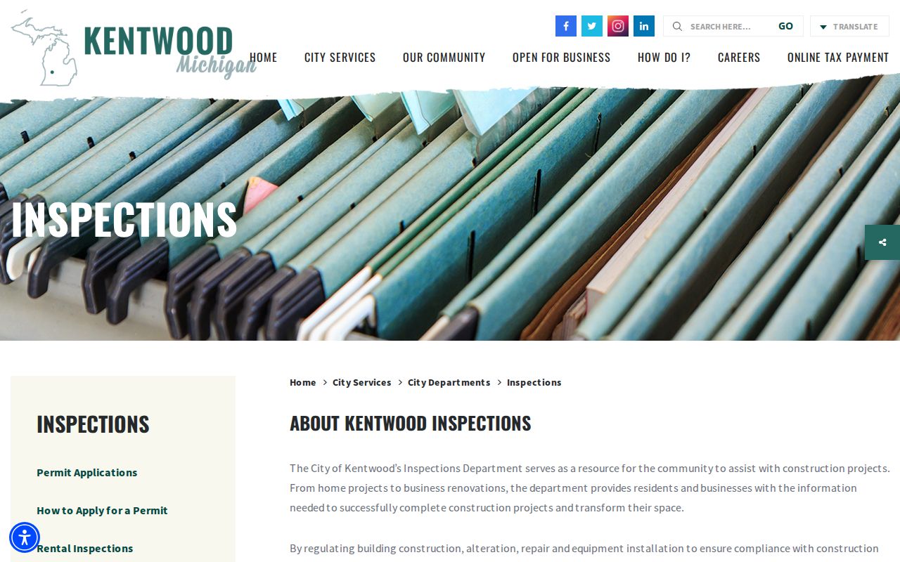 Kentwood street directory Inspections department source for address records
