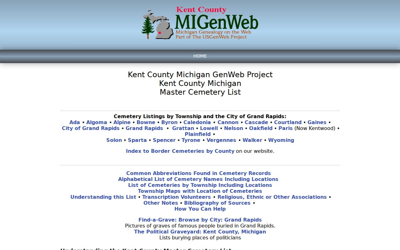 Kentwood resident lookup reference to Pine Hill Cemetery historical transcription information